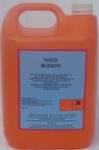 THICK BLEACH a thickened powerful concentrated bleach for use in food and industrial factories.  Economical in use
